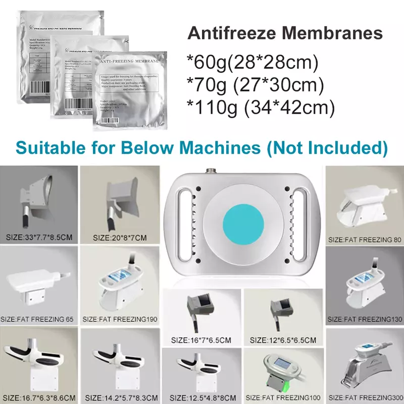 Anti-Freeze Membrana Gel Paster, filme anticongelante, crioterapia lipoaspiração, resfriamento, perda de peso, celulite Pad, perda de peso