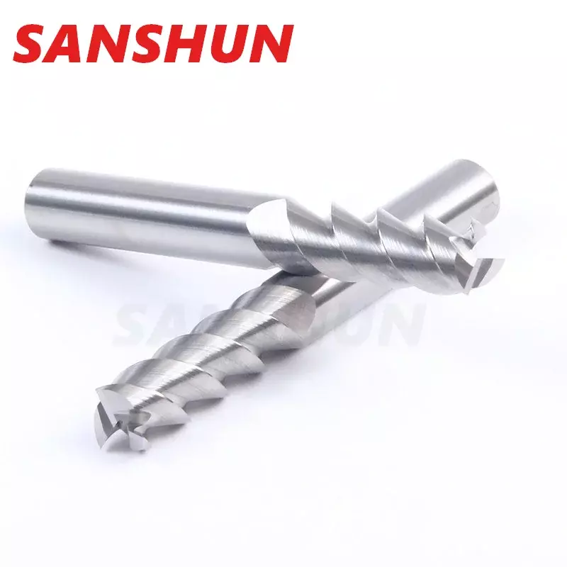 HRC55 3-blade aluminum milling cutter, single blade milling cutter, CNC cutting tool, alloy metal processing end milling cutter