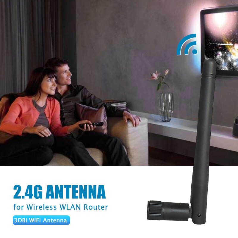 Antena WiFi 2/3 DBI SMA Male 2.4/2.5 GHz Dual Band Aerial 2400-250 MHZ portabel praktis tahan lama untuk Router nirkabel
