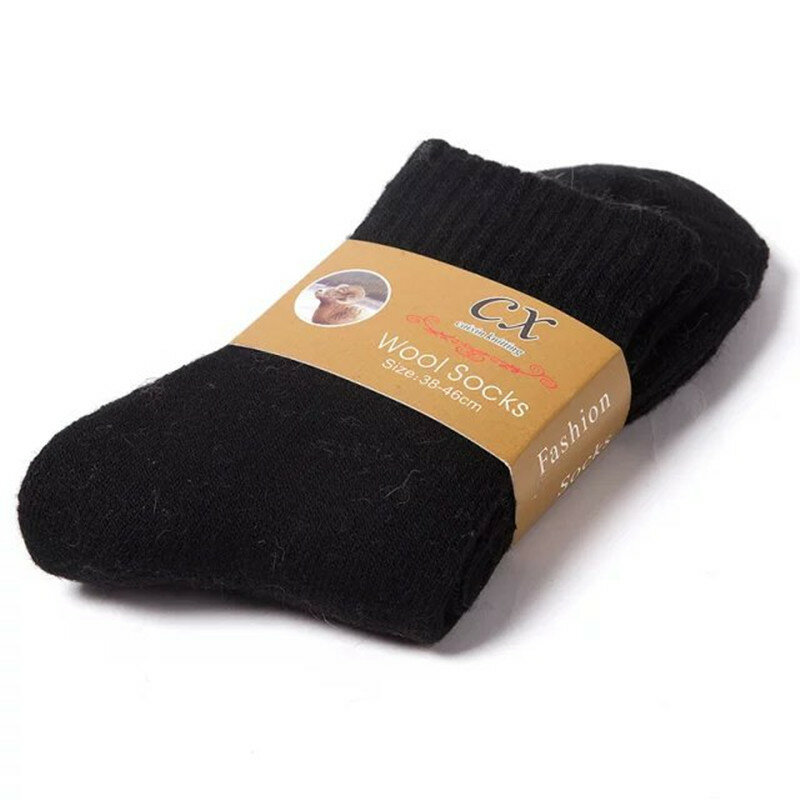 1 paio di calzini per il diabete inverno addensare lana calda calzini da donna maschili calzini solidi Super peluche natale contro la neve fredda
