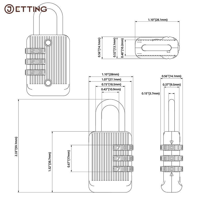Fengling Streep Bagage Reiscijfer Codeslot Combinatie Hangslot Veilig Slot Voor Gym Digitale Locker Koffer Lade Lock