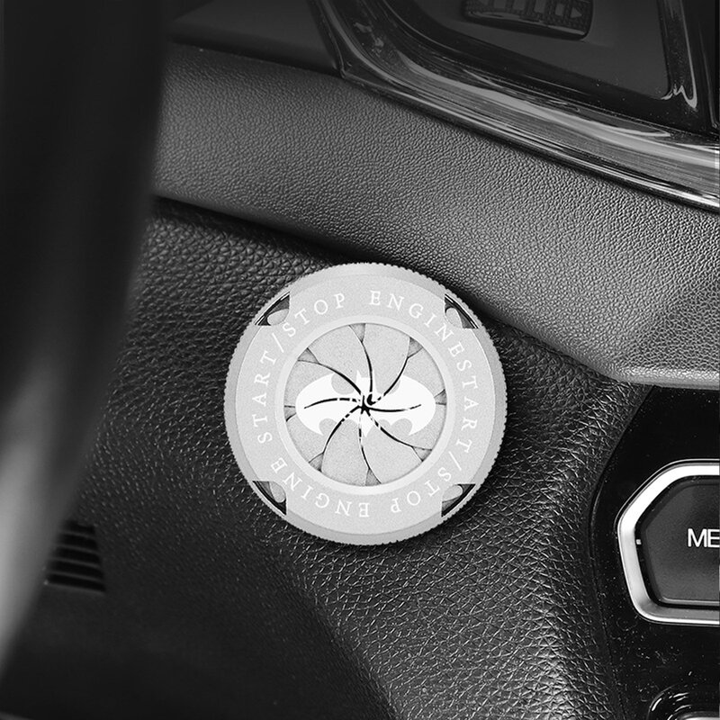 Universal Push Start Button Cover, Rotating Car Ignition Starter Cover, Protector Ring, Compatível com chave