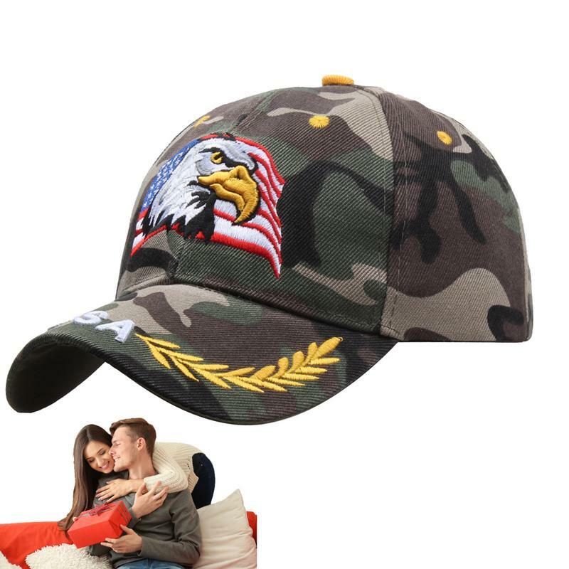 Gorras de béisbol bordadas para hombre y mujer, sombreros ajustables con forma de águila y bandera, lengua de pato, sombreros de Golf, gorras deportivas al aire libre, Unisex