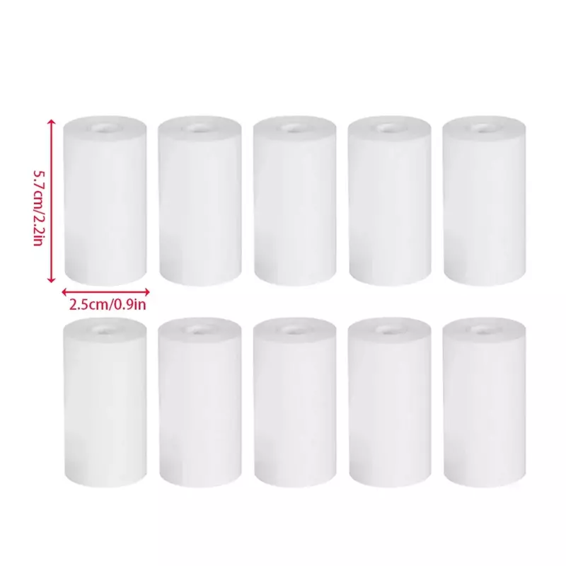 57*25mm 10 Thermal Paper Color White for Children Camera Instant Printer and Kids Camera Printing Paper Replacement Accessories
