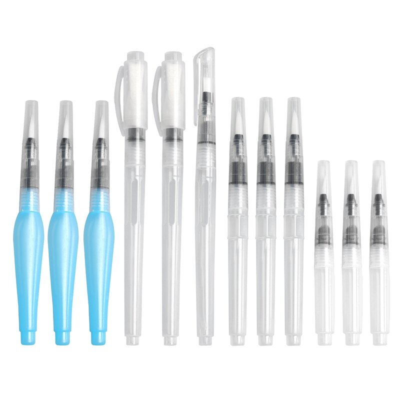水彩筆ペンセット,詰め替え可能なアート用品,インクとウォーターペイントペン,12パック