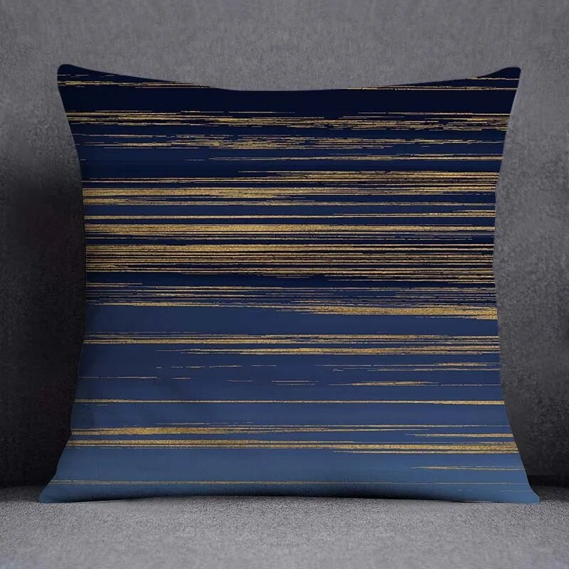 45x45CM fodera per cuscino geometrica modello poliestere blu grigio federa tappezzeria cuscino per divano cuscino per decorazioni per la casa federa