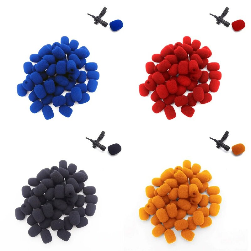 10pcs Mini Headset Microphone Sponge Foam Windscreen Replacement Mic Cover Protector Soft Lavalier Microphone Cover Accessories