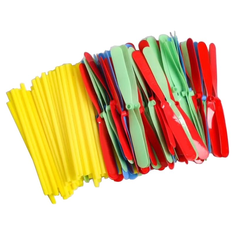 100 stuks veelkleurige bamboe libel vliegend speelgoed buiten voor spelen kinderen speelgoed met kleur geassorteerd lichtgewicht