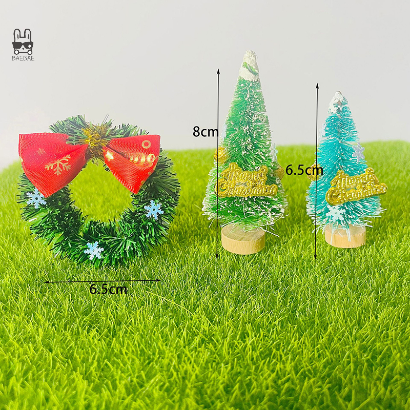 6.5/8Cm Poppenhuis Miniatuur Kerstboom Sneeuwman Slinger Kruk Model Poppenhuis Decor Speelgoed