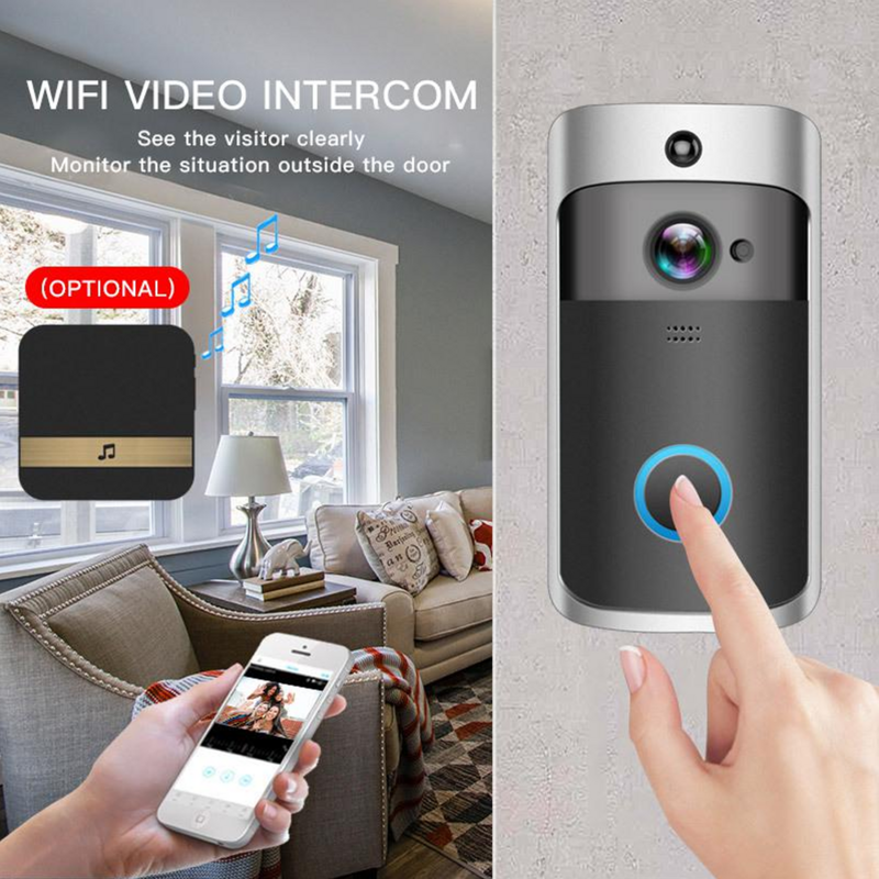 Jianshu-Tuya Video Intercom para Segurança Privada Casa, HD, Visual de Alta Resolução, Campainha Inteligente, Câmera, Wi-Fi