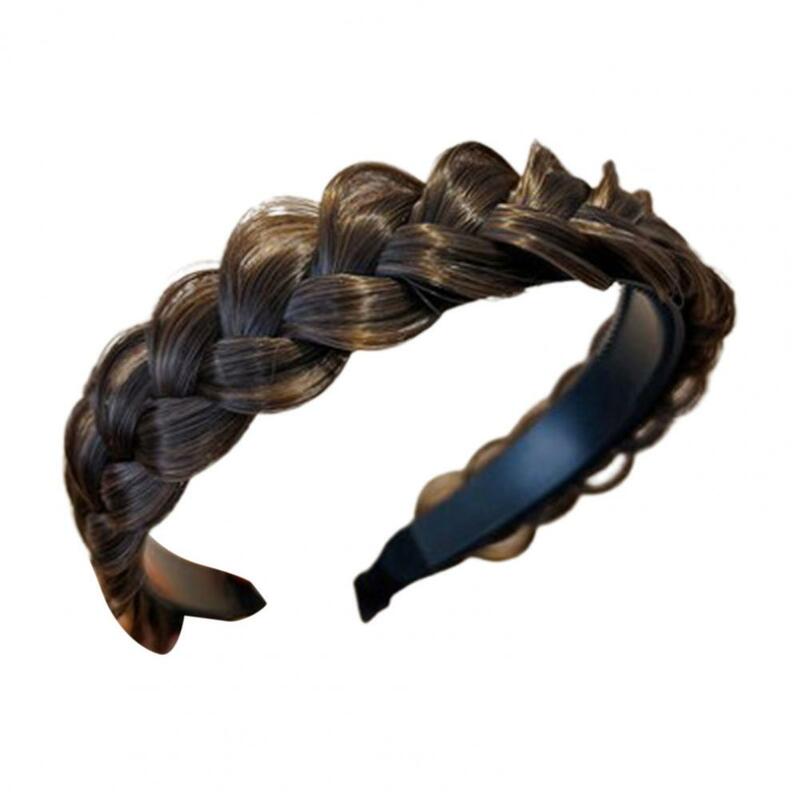 Kobiety peruka syntetyczna splecione włosy opaski modowe warkocze akcesoria do włosów kobiety artystyczna natura opaska na imprezę