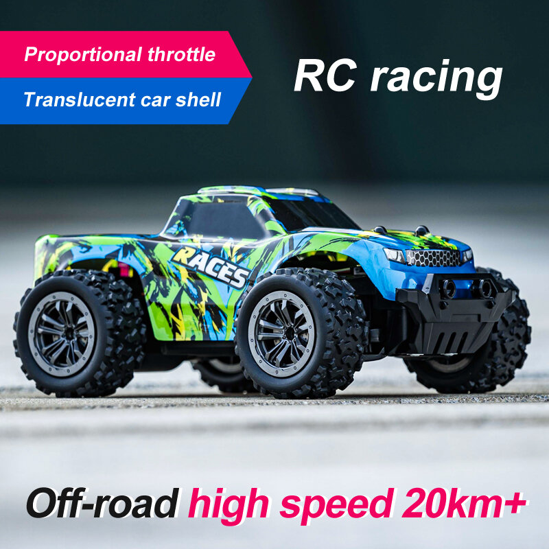 RC Mobil Kecepatan Drift 1:20 Model Skala Penuh 2.4G Remote Control Nirkabel Tahan Jatuh Off-Road Mobil Kemudi Empat Roda Mainan Anak-anak