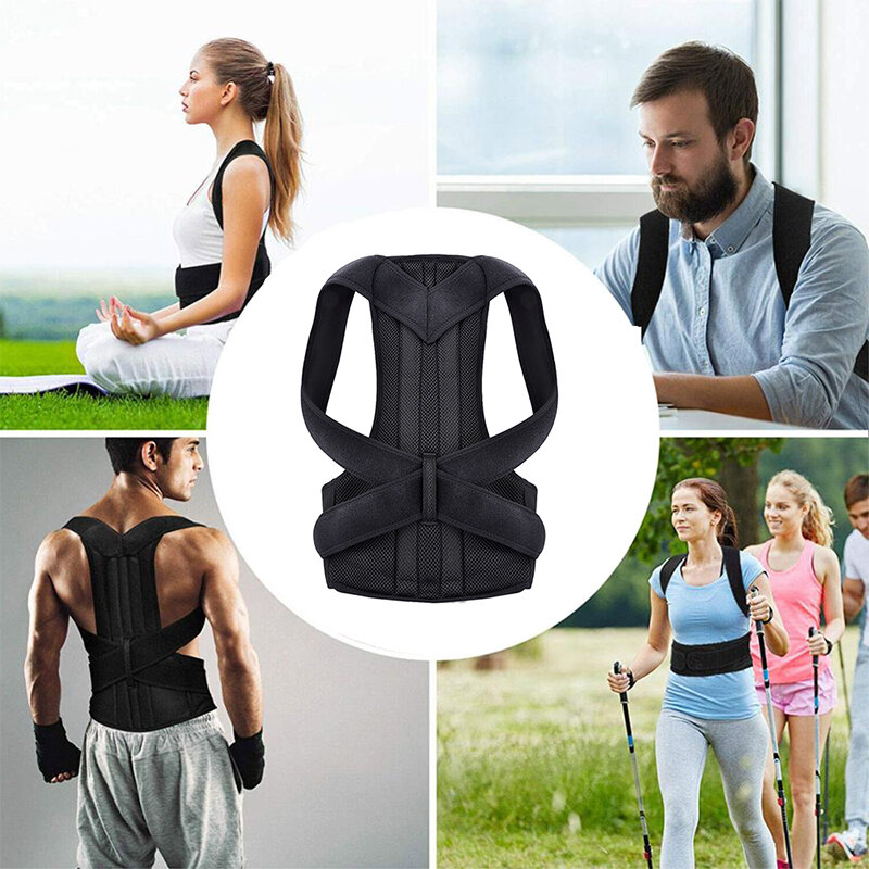 Adjustable Back Shoulder Posture Corrector Belt Clavicle Spine Support Reshape Your Body Upper and Lower Back Pain Relief 2024