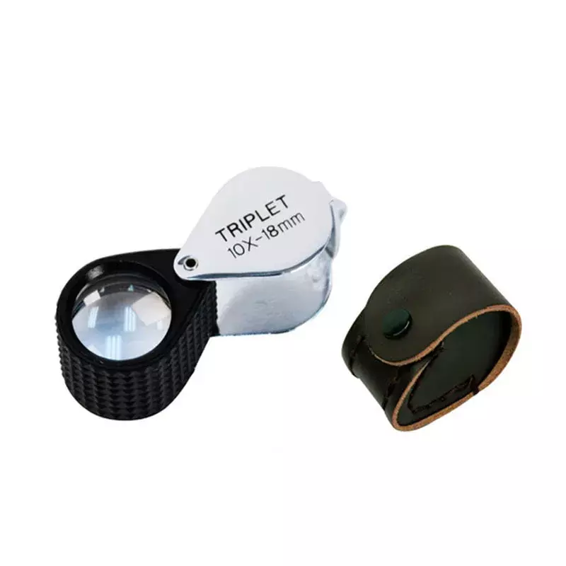 10x 18mm 21mm Curved Edge Magnifier With  Anti-Slip Rubber Grip Jewellery Gemstone Identify Magnifying Loupes