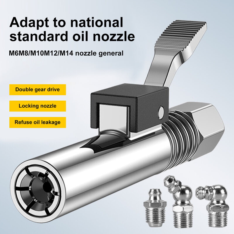 Grease Gun Coupler 12000 PSI NPTI/8 Oil Injection Nozzles Nozzle Oil Pump Car Syringe Lubricant Tip Repair Accessories