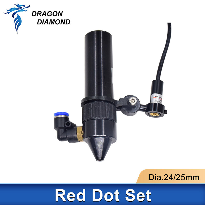 Juego de puntos rojos, módulo de diodo de posicionamiento, grabador láser de diámetro 24/25mm DC 5V para cabezal láser Co2 DIY