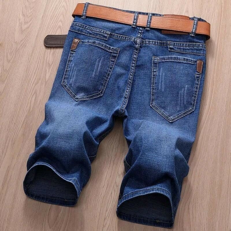 High Quality Summer Denim Short Jeans Men New Arrivals Men Thin Knee Length Casual Cool Short Pants Elastic Daily Trousers