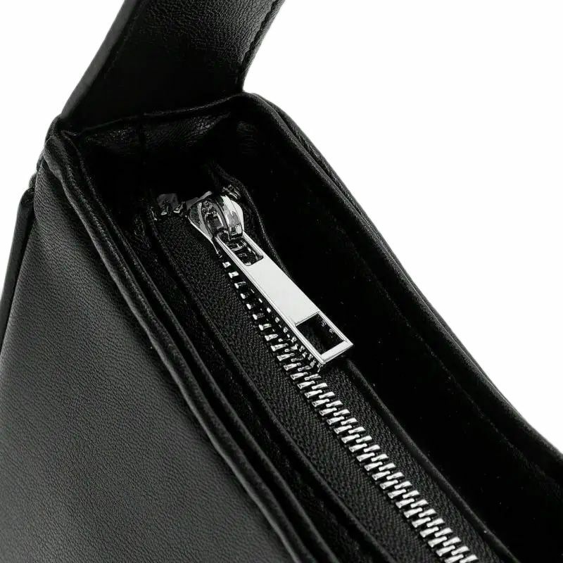 Mode Zwarte Onderarm Schoudertassen Voor Vrouwen 2024 Nieuwe Textuur Pu Handtas Lederen Sling Onderarm Tas