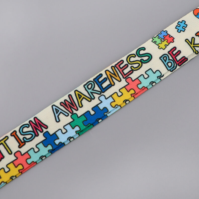Autism Awareness Strap Lanyard Voor Studenten Ic Id Kaarthouder Reizen Badge Holder Neck Strap Regenboog Telefoon Touw Sleutelhanger Koord