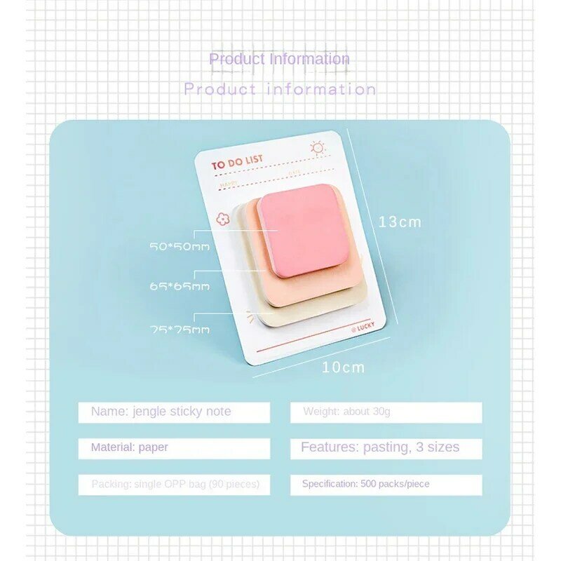 90Pcs/Pack Memo Candy Color sticky Notepad Message Blank solid color bookmark mark paper Office Supply Notes stationery