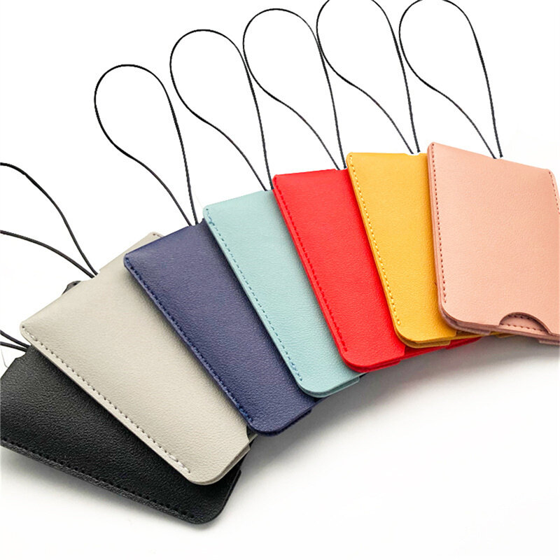 New Style PU Leather Luggage Tag Name ID Address Tags Suitcase Luggage Tag Solid Color Portable Label Boarding Pass Tag