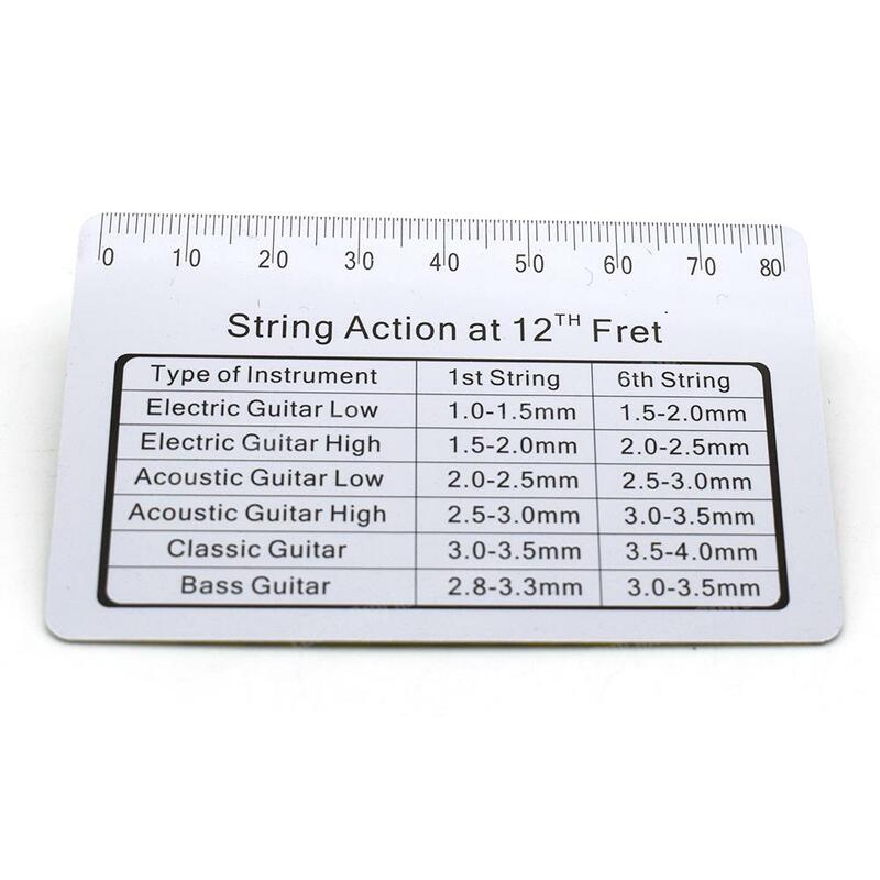 Guitarra String Action Gauge Régua, Pitch Ruler Card, Ferramenta Luthier para Instrumentos de Cordas, 1pc