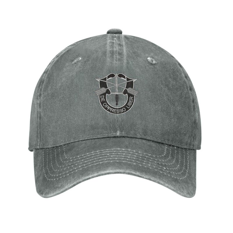 Boné com emblema vintage de forças especiais, chapéu de algodão macio ajustável, preto