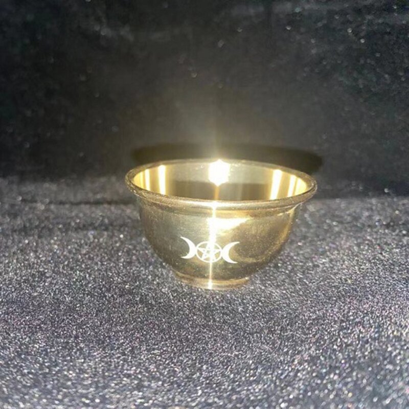 Mini cuenco de cobre que ofrece incienso Wicca Katori, cuencos alternos de meditación, cuencos duraderos grandes para uso Ritual de Altar, fácil de limpiar