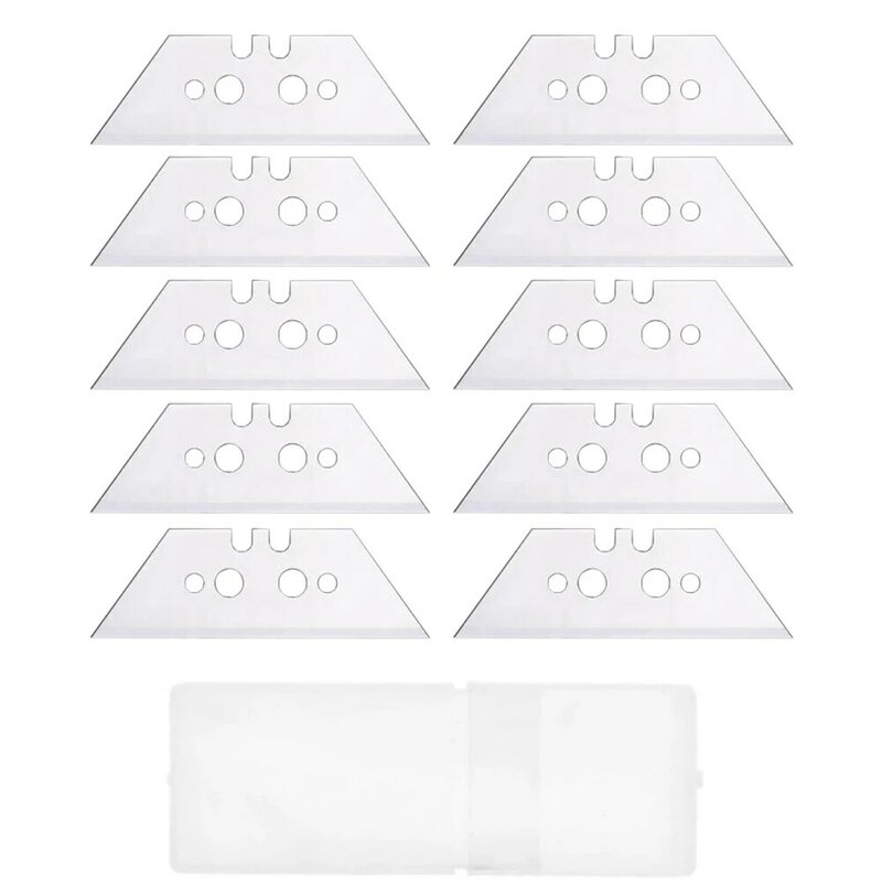 10 Stuks Trapeziumvormig Mes 5 Maten 60 # Koolstofstaal Zilveren Vervangingsbladen Voor Handmatig Snijden Van Papier Multiplex Plastic Leer