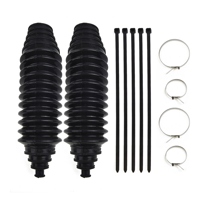 Accessories Durable New Parts Gaiter Pinion Boot Universal +Clamps Rack 9.06"x2.36" Black Ilicone Kit Set Steering +Cable Ties