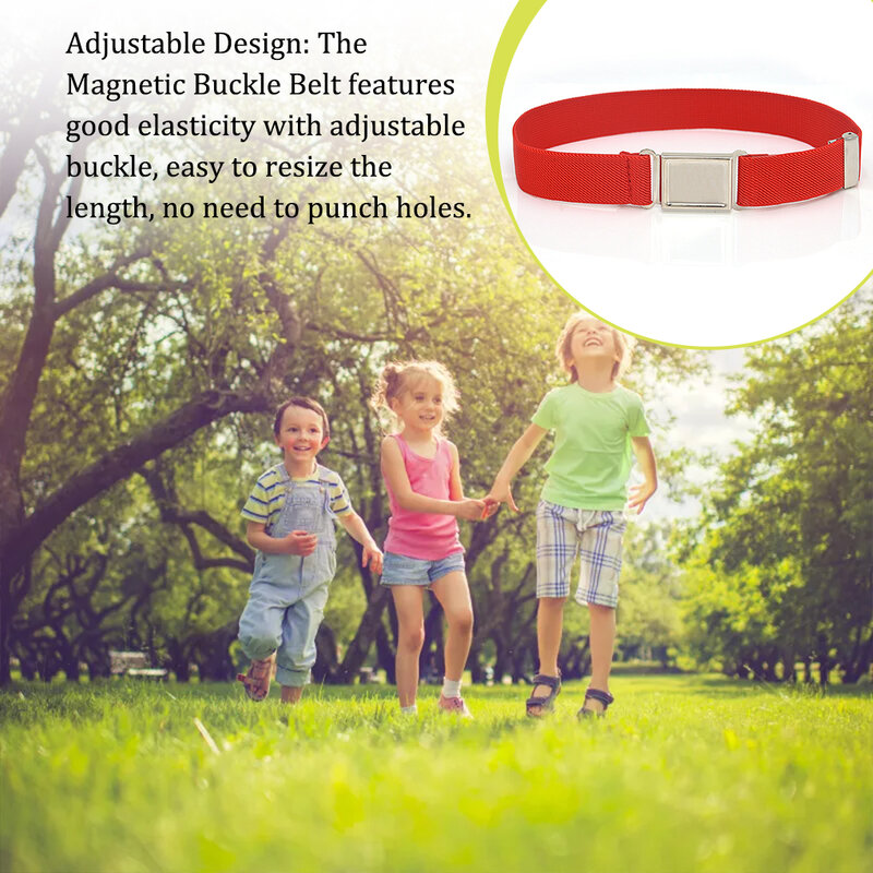Cintos de fivela magnética para crianças, estilo simples, cintura leve, tricô fino, acessórios para roupas, suprimentos para armários, meninos e meninas