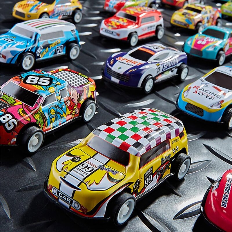 Mini Alloy Car Model Set with Storage Box Diecast Cars Toys for Boys Sliding Inertia Vehicle Children Toy Kit Kids Gifts