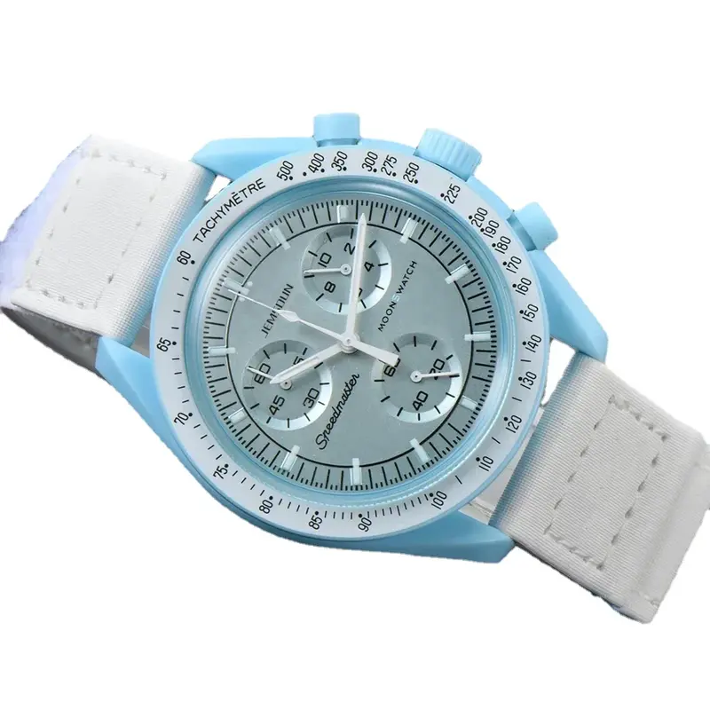 New Watch Multifunction Plastic Case Weight Moon Watches For Men Ladies Business Chronograph Explore Planet  Clock Box included