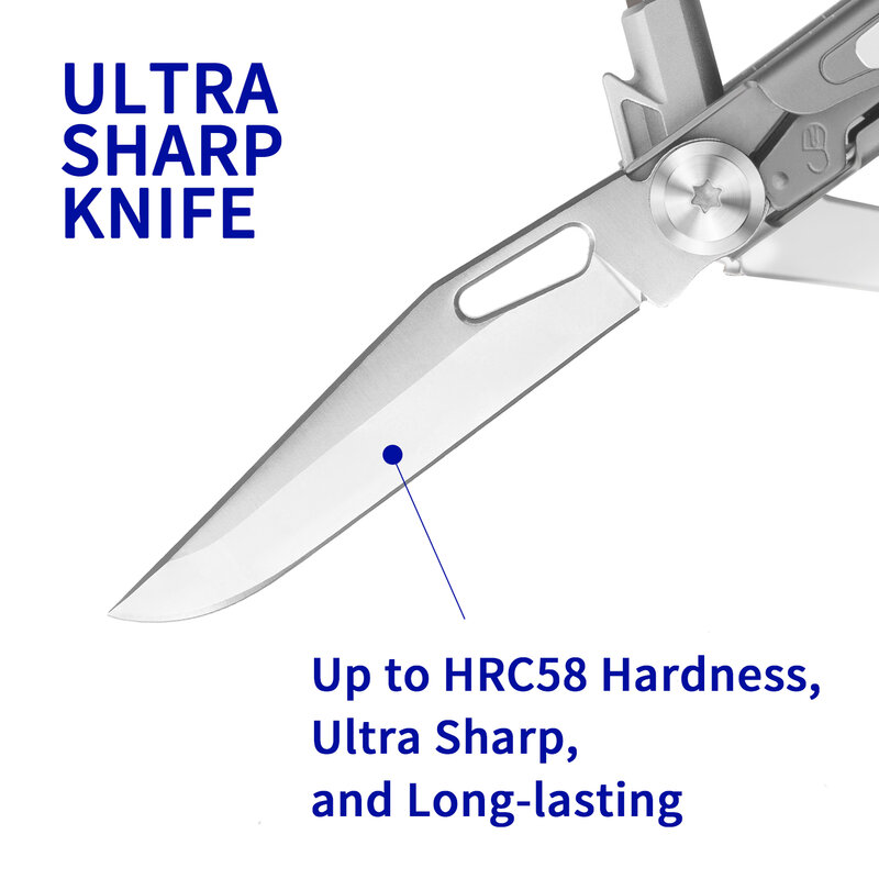 ROCKTOL-سكين جيب قابل للطي ، سكين متعدد المهام مع مقبض مطلي بالتيتانيوم ، ستانلس ستيل ، مشبك جيب للتخييم ، Hik 12 في 1