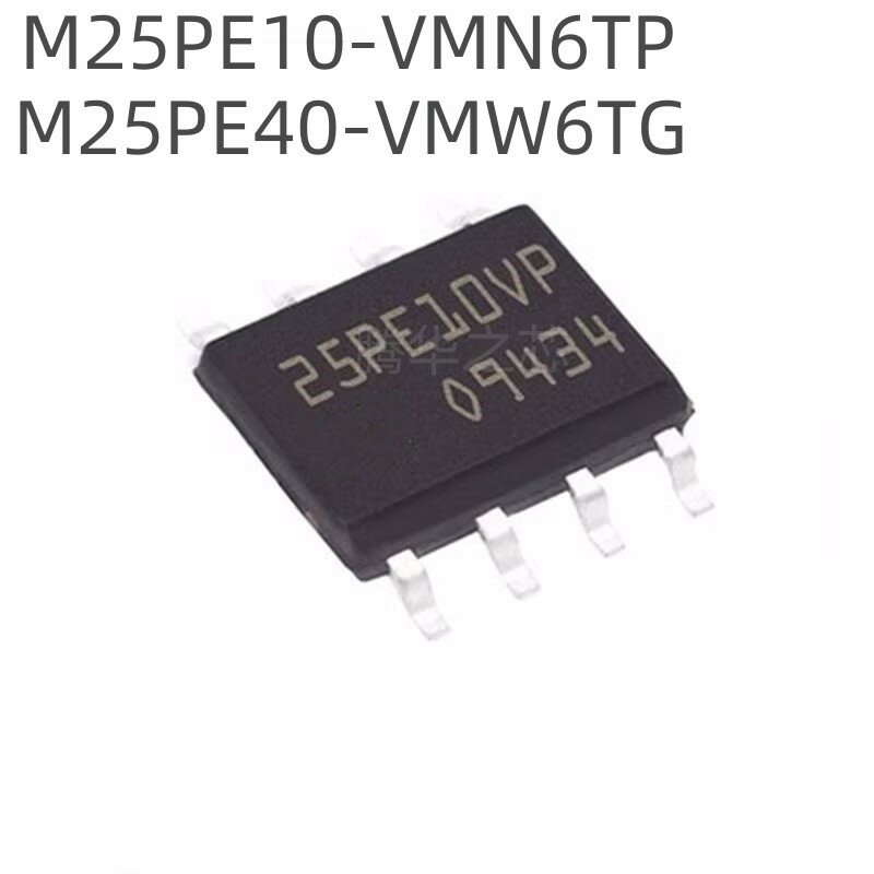 Pacote de chip de memória serial IC, M25PE10-VMN6TP, M25PE40-VMW6TG, SOP8, M25PE10, M25PE40, 10pcs, novo