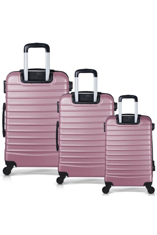 Juego de maletas Abs clásico Unisex, oro rosa, 3 piezas