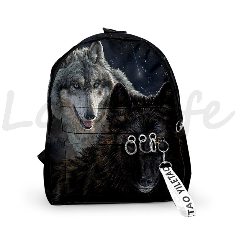 3D Print Animal Wolf Backpack Students School Bag Mochila Children Casual Schoolbag for Boys Girls Bookbag Start to School Gifts