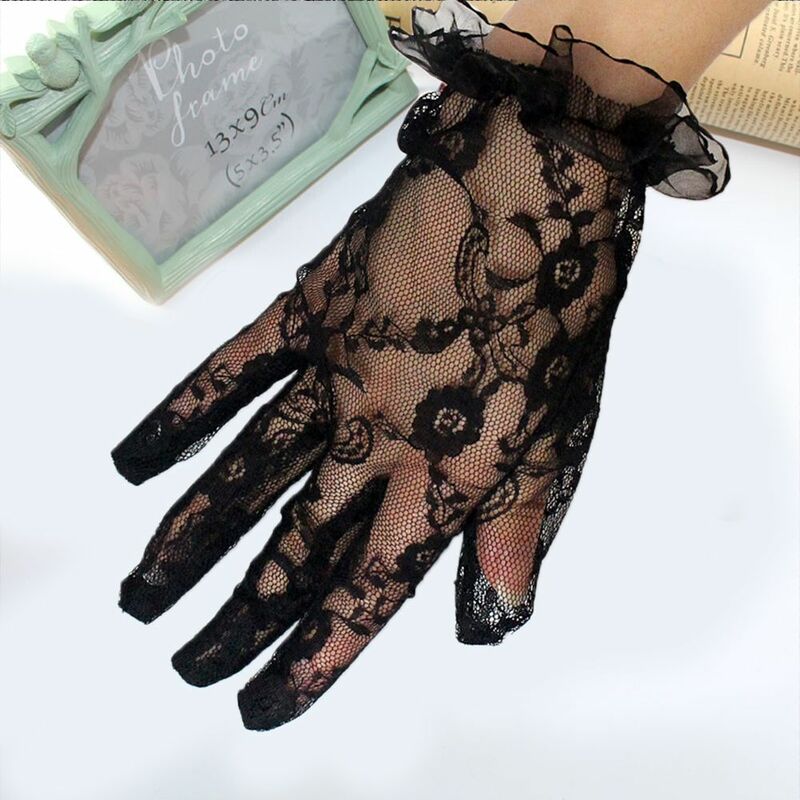 Sunscreen Riding Summer Floral Side Sexy Lace Sun protection Lace Gloves Women Gloves Short Gloves Mittens