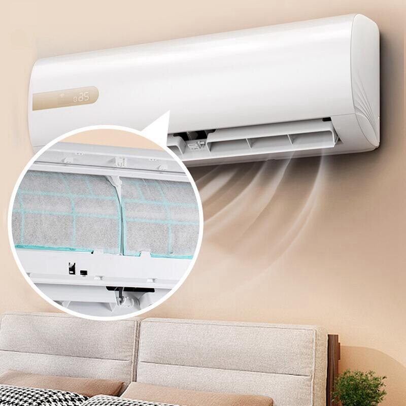 18Pcs Air Conditioning Filters Wind Outlet Cover Self-Adhesion Cuttable Air Conditioner Purifying Cotton Net 40X35cm