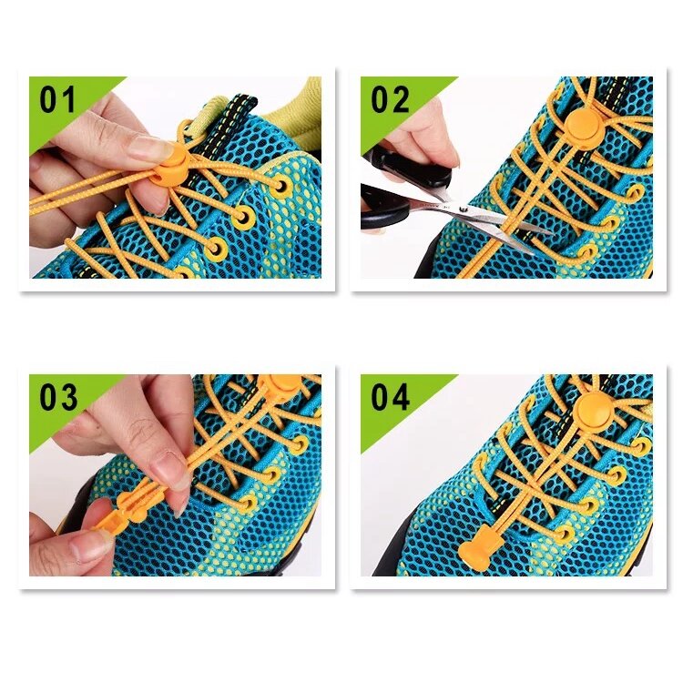 Lacets de Chaussures artificiel astiques à Verrouillage Rapide, pour Course, Jogging, Triathlon, 23 Couleurs, 1 Paire