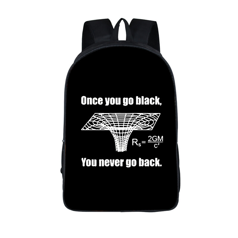 Astronomy Lover Astrophysics Print Backpack Black Hole Equation Student Schoolbags Women Men Travel Backpack Laptop Rucksack