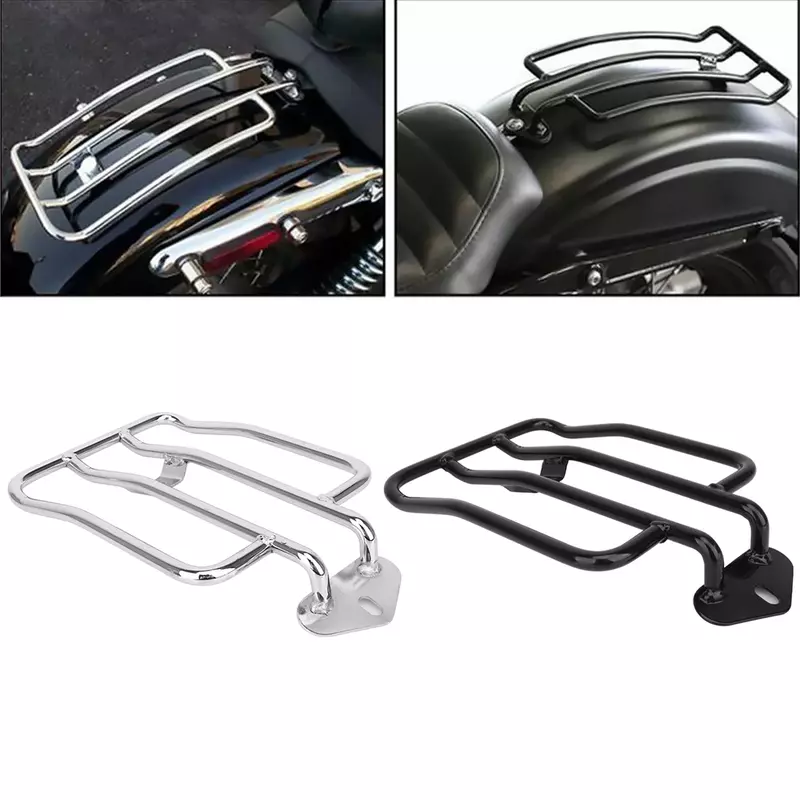 Motorcycle Black Chrome Steel Rear Fender Solo Seat Luggage Rack Support Shelf For Harley XL Sportsters 2004-2021 XL1200 883