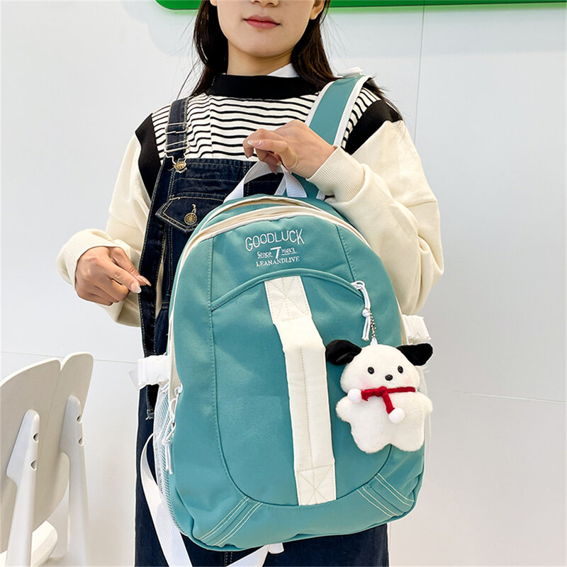 2023 Fashion New Panelled Backpack High Quality Nylon Student Bags Large Capacity New Women Bag Youth Laptop Backpack Sac A Main