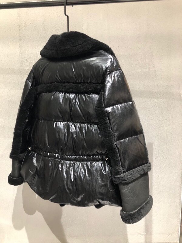 Piumino invernale in Shearling Lady Temperament Commuter Fur Stitching risvolto manica lunga giacca in vera lana donna vestiti in pelliccia di agnello