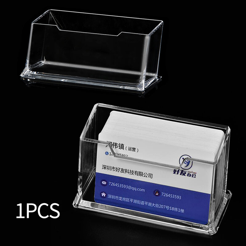 1/10pcs Acrylic Business Card Holder Transparent Business Card Storage Box Clear Desk Shelf Box  Display Easels