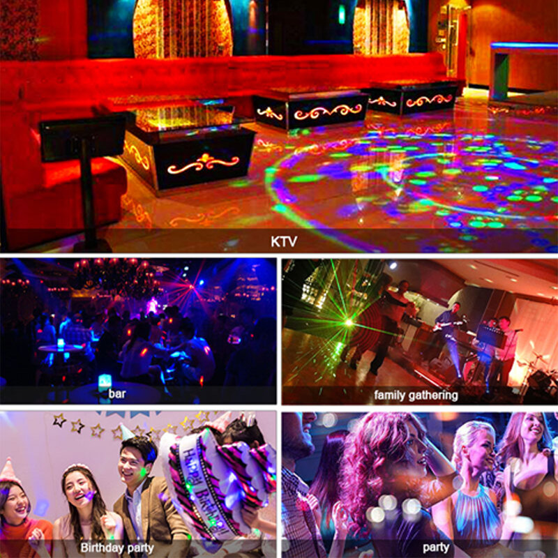 E27 RGB Mini Rotating Magical Ball Light Projection Lamp Party DJ Disco Ball Light For Home Party KTV Bar Stage Wedding Lighting