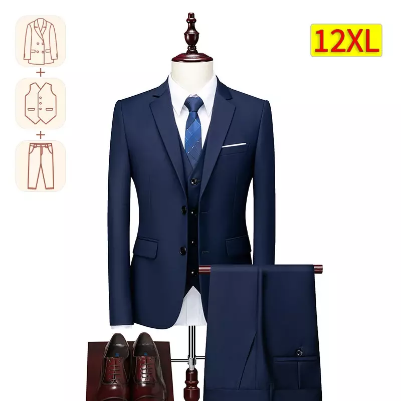 Upto 12XL fits 155kg, 340lbs Groom Wedding Dress Blazer and Pants for Men, Tailored to Perfection, Big and Tall Mens, Plus Size