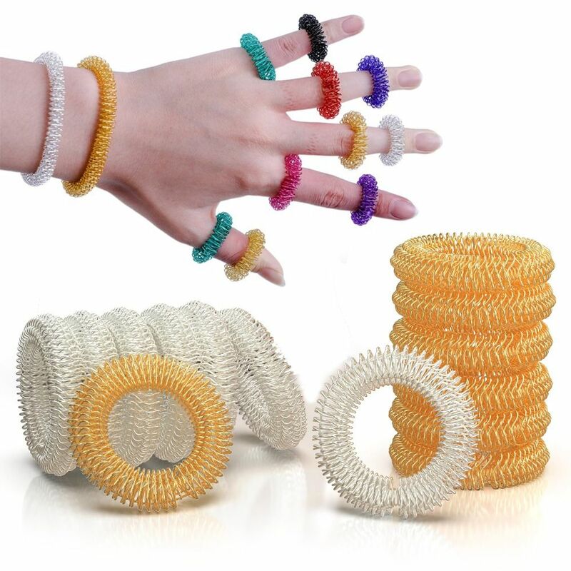 Premium Acupressure Ring Refined Springs Steel Anti Stress Rings Mini φ2.5cm Stress Ring Relaxation Fingers