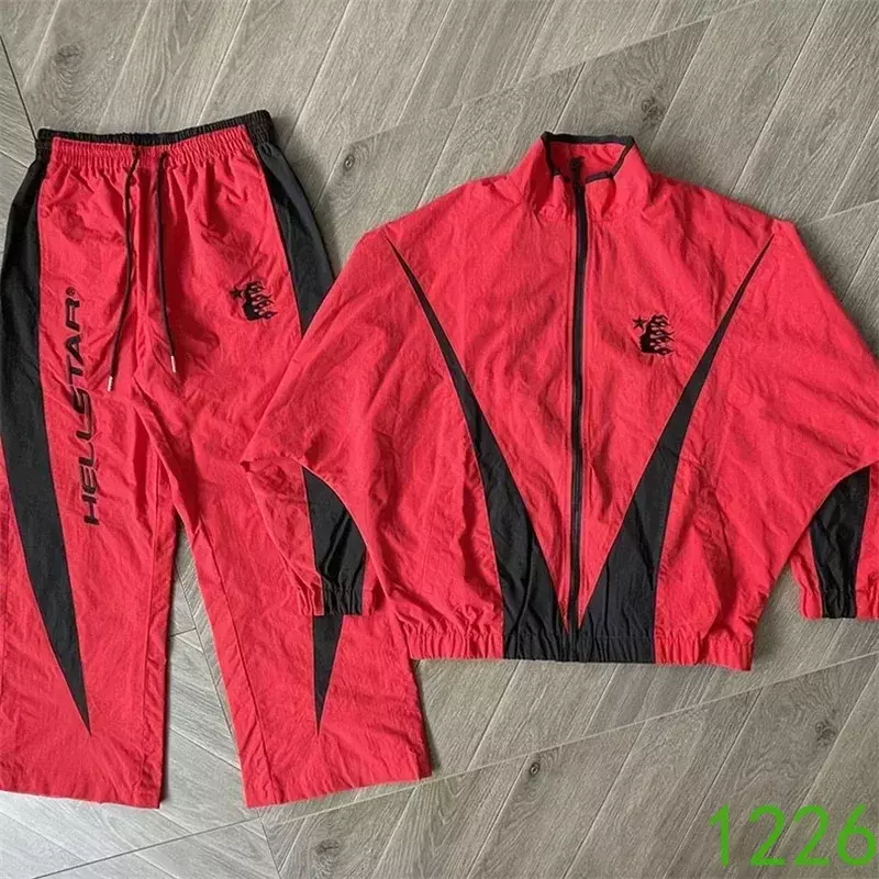 2024ss Oversized Jacket Men Women 1:1 Best Quality Embroidered Logo Red Track Jackets
