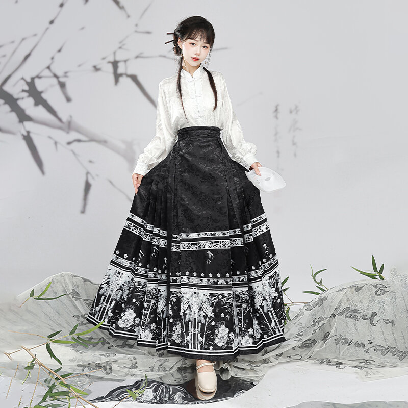 Vestido manga comprida hanfu para mulheres, roupas cosplay, conjunto hanfu melhorado, estilo chinês, dinastia Ming, senhora, novo